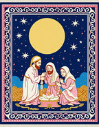 Celestial Nativity Scene Night Rug