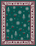 Winter Forest Snowflakes Holly Border Rug