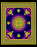 Vibrant Yellow Purple Sunburst Rug