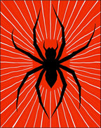 Bold Black Spider Burst Rug