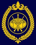 Gold Laurel Bordered Emblem Rug