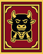 Crimson Bull Formal Portrait Rug