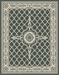 Deep Green Lattice Center Medallion Rug