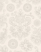 Elegant Cream Floral Scroll Medallion Rug