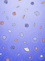 Ocean Blue Seashell Ripple Rug