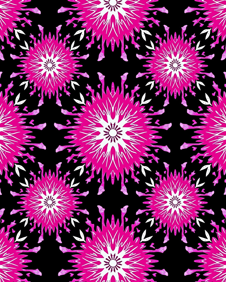 Vibrant Pink Starburst Bloom Rug