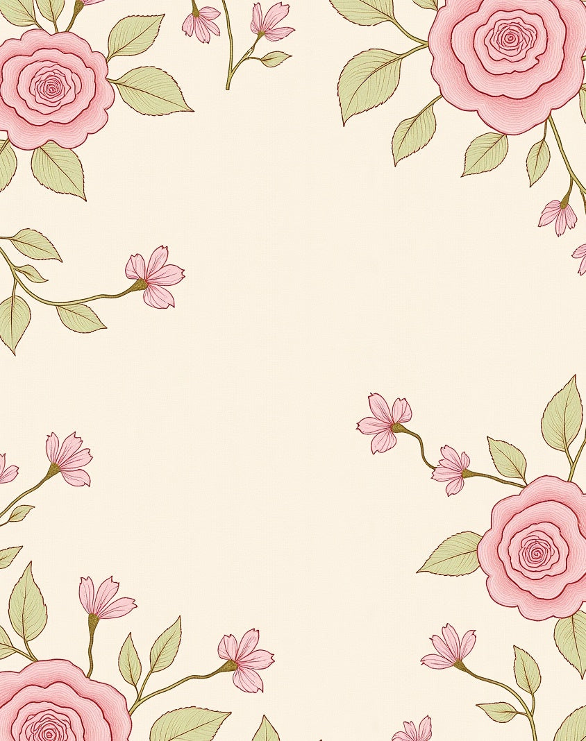 Vintage Rose Botanical Garden Arrangement Rug