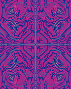 Vibrant Pink Circuit Board Symmetry Rug