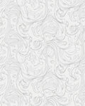 White Abstract Swirl Flourish Art Rug