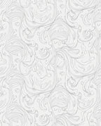 White Abstract Swirl Flourish Art Rug