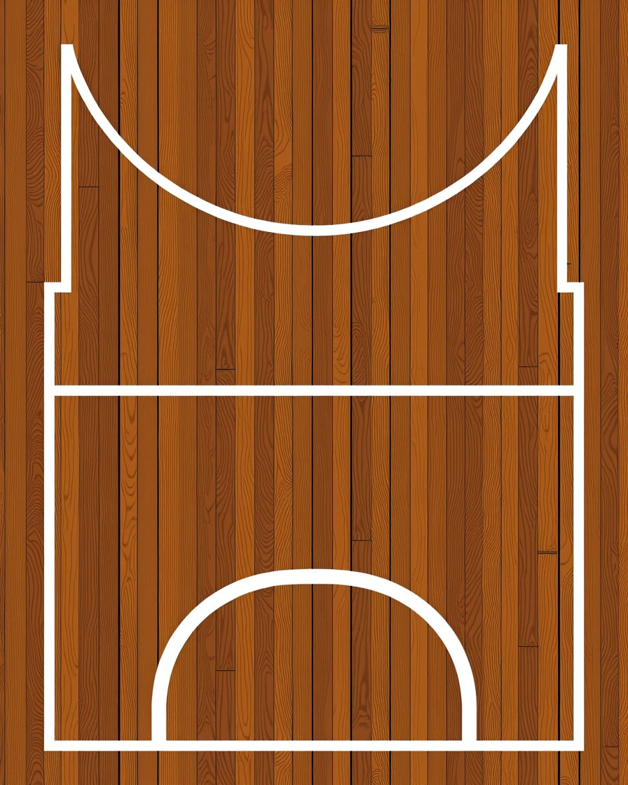 Wooden Court Geometric Lines Rug