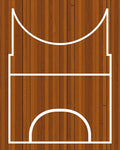 Wooden Court Geometric Lines Rug