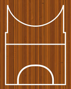 Wooden Court Geometric Lines Rug