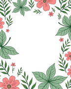 Coral Pink Floral Border Garden Rug