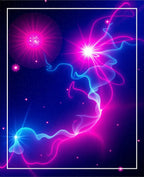 Cosmic Pink Blue Nebula Swirl Rug