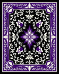 Ornate Purple and Cream Floral Medallion Rug