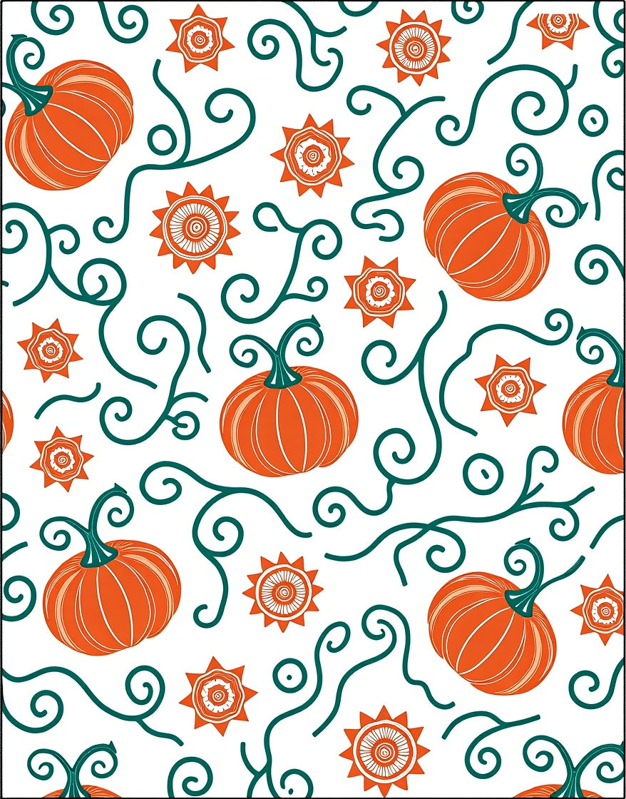 Orange Pumpkin Star Swirl Rug