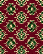Gothic Green Medallion Burgundy Rug