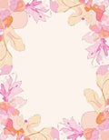 Blush Pink Floral Watercolor Border Rug