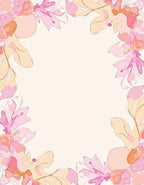Blush Pink Floral Watercolor Border Rug