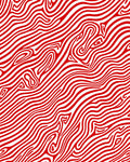Crimson White Swirling Stripe Rug