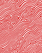 Crimson White Swirling Stripe Rug