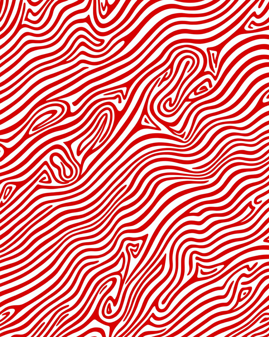 Crimson White Swirling Stripe Rug