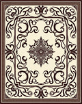 Ornate Dark Brown Floral Medallion Rug