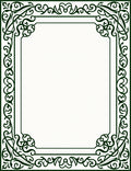 Deep Emerald Vine Scroll Frame Rug
