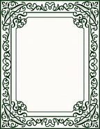 Deep Emerald Vine Scroll Frame Rug
