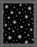 Black Snowflakes Detailed Border Rug