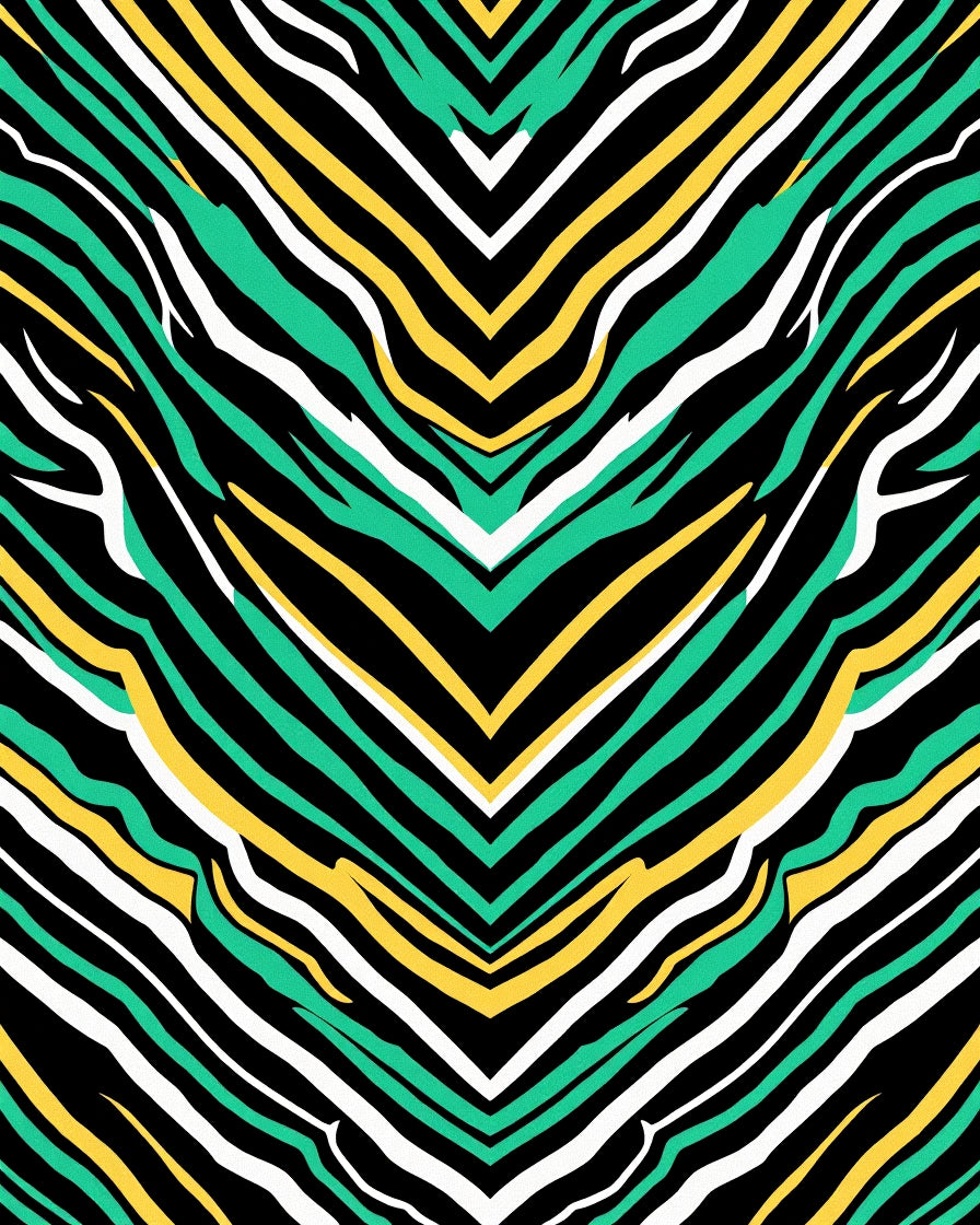 Vibrant Green Yellow Zebra Stripes Rug