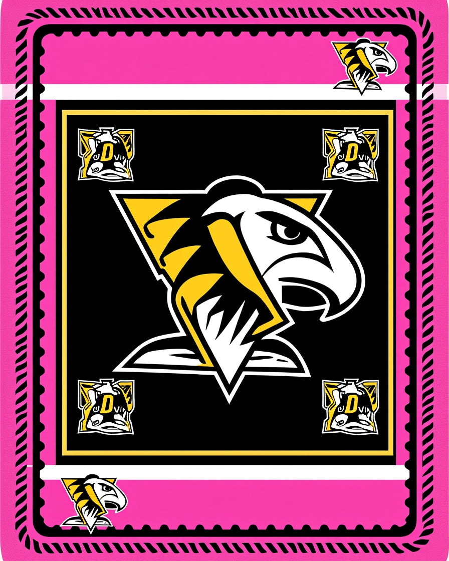 Bold Pink Black Eagle Emblem Rug