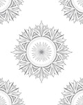 Monochromatic Floral Mandala Art Rug