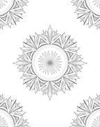 Monochromatic Floral Mandala Art Rug