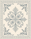 Classic Beige Filigree Floral Medallion Rug