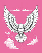 White Eagle Clouds Pink Sky Rug
