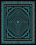 Aqua Neon Geometric Mandala Rug