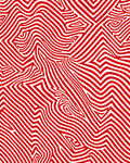 Red White Abstract Maze Stripes Rug