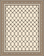 Neutral Chain Link Border Rug