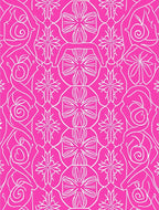 Bright Pink Floral Swirl Medallion Rug