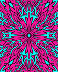 Electric Pink Cyan Psychedelic Bloom Rug