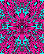Electric Pink Cyan Psychedelic Bloom Rug