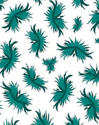 Teal Abstract Organic Bloom Rug