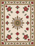 Vintage Floral Medallion Cream Rose Rug