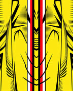 Bold Yellow Red Black Geometric Stripes Rug