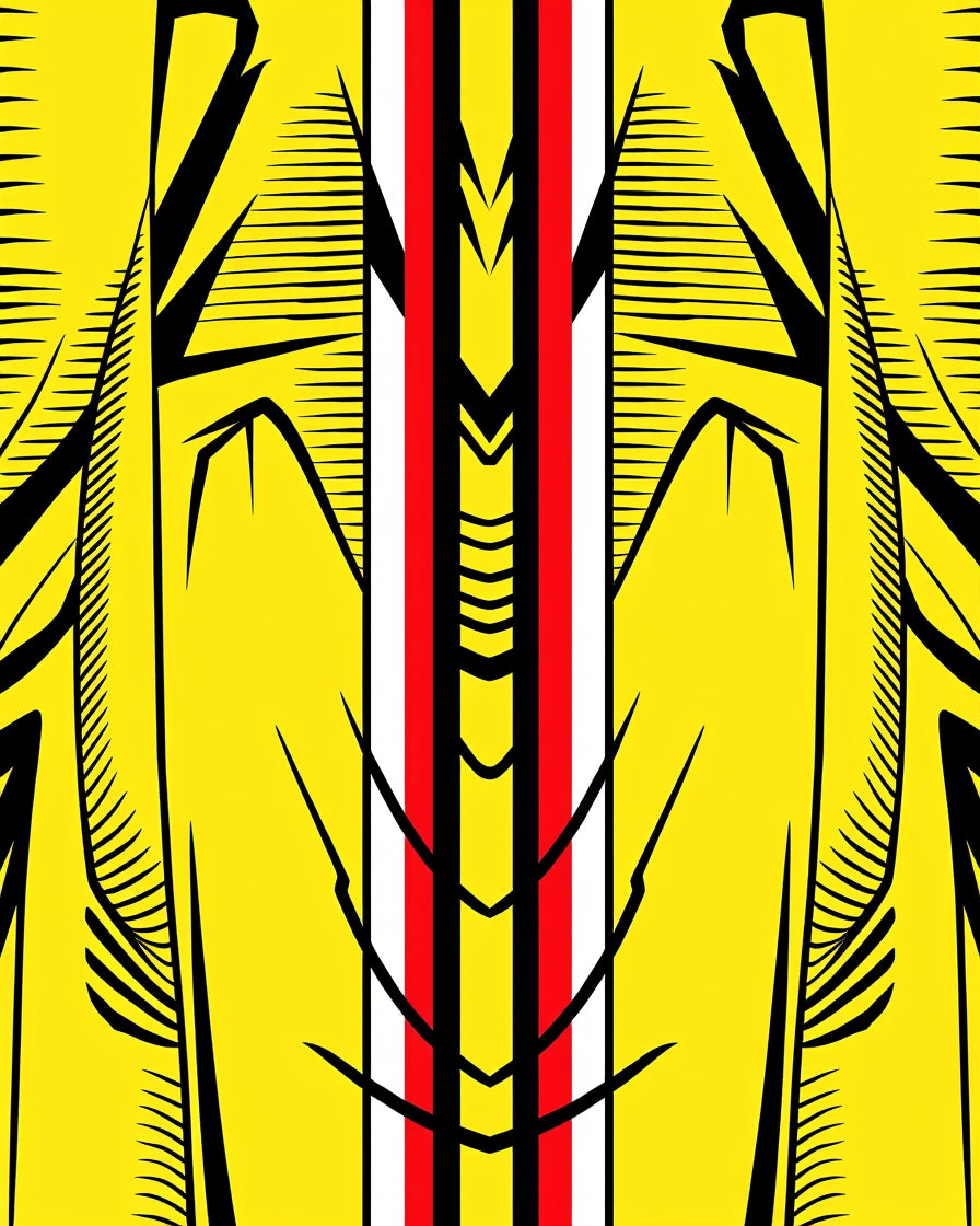 Bold Yellow Red Black Geometric Stripes Rug