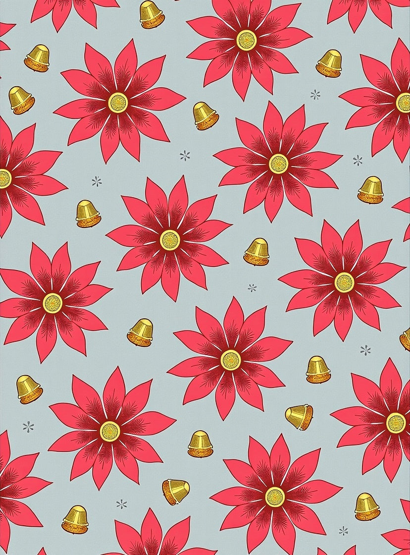 Crimson Floral Thimble Repeat Rug