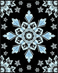 Light Blue Snowflake Mandala Accent Rug