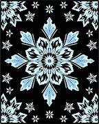 Light Blue Snowflake Mandala Accent Rug